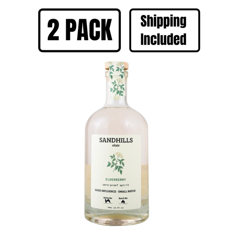 Nebraska Elixirs | Natural Elderberry Flavor | Zero-Proof Spirit | Made in Small Batches | Lightly Sweetened | Non-Alcoholic Cocktails | 25.3 oz. Bottles | Pack of 2 | Shipping Included