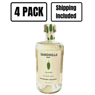 Nebraska Elixirs | Natural Green Jalapeño Flavor | Zero-Proof Spirit | Made in Small Batches | Mild and Zesty Spice | Non-Alcoholic Cocktails | 25.3 oz. Bottle | Pack of 4 | Shipping Included