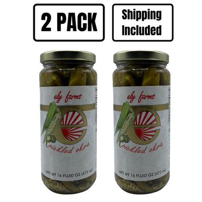 Pickled Okra | Savory Sweetness and Spice | Harvested Fresh in Nebraska | Family Recipe |  12 oz. Jar | Pack of 2 | Shipping Included