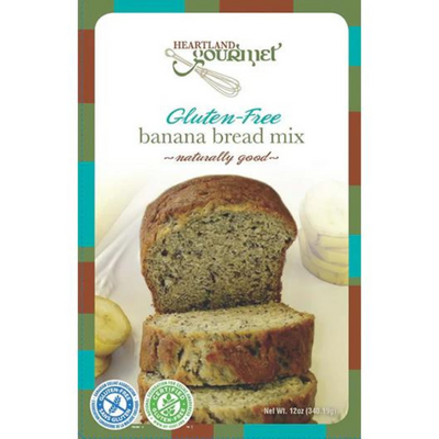 A front angle photo of the Gluten Free Banana Bread Mix box