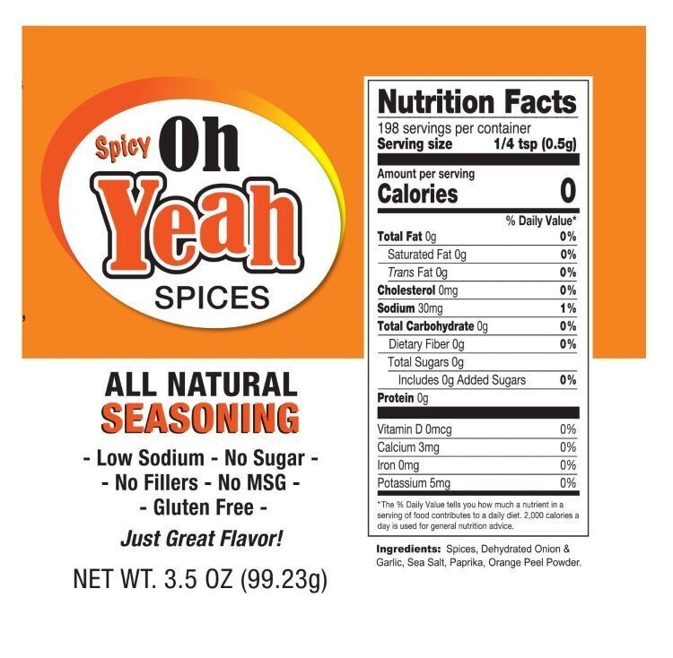 Spicy Oh Yeah Plus | 3.5 oz. Bottle | Adds A Kick of Heat | 12 All Natural Herbs and Spices | Try On Meats, Veggies, Soups, Salads, Cheeses, and Even Pizza | No Added Sugar | No MSG or GMO | Made in Nebraska | Packed with Flavor