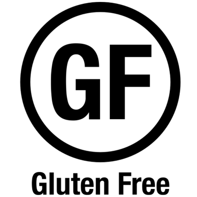 Black Gluten Free logo on white background