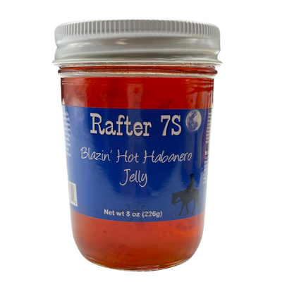 Blazin' Hot Habanero Jelly | 8 oz. Jar | Fruity, Citrus Flavor | Packed With Heat and Flavor | All Natural | Serve Over Cream Cheese With Crackers Or Use As A Glaze For Protein | Nebraska Made
