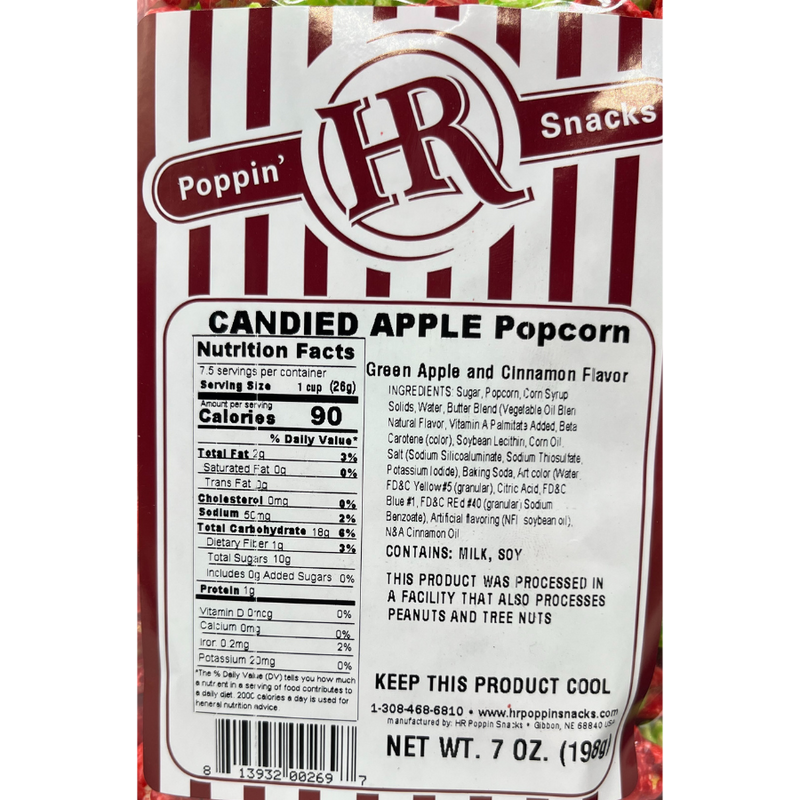 Candied Apple Popcorn | Made in Small Batches | Perfect Snack For Candy Apple Lovers | Fruity, Crisp Flavor | Ready To Eat | Christmas Themed Popcorn | Movie Night Essential | Nebraska Popcorn