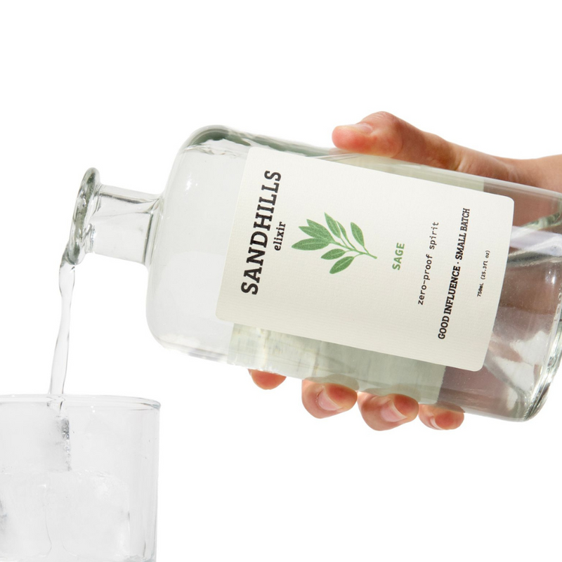 Nebraska Elixirs | Natural Sage Flavor | Zero-Proof Spirit | Made in Small Batches | Savory and Bold Flavors | Non-Alcoholic Cocktails | 25.3 oz. Bottle