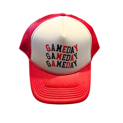 Gameday Gameday Gameday | Hat | Red Mesh And Beak | Perfect Hat For Nebraska Fans | Cute Nebraska Hat | Perfect For Tailgates, BBQs, or Games