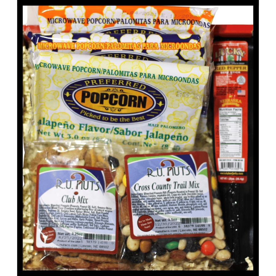 Nebraska Gift Box Trail Mix & Snacks Gift Assortment Delicious Var