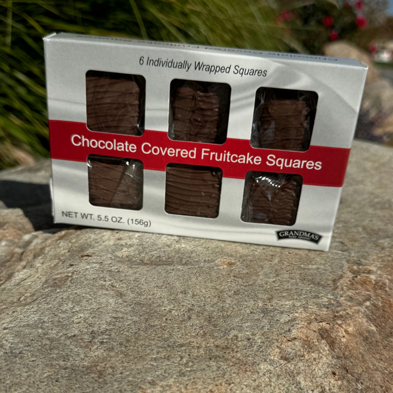 Chocolate Covered Fruitcake Squares | Decadent Fruit Cake With Chocolate Covering | Perfect Gift or Snack | 6 Squares Per Box