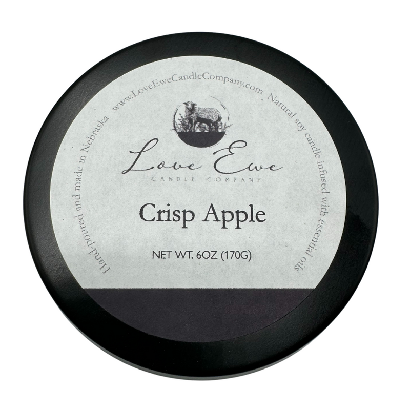 Luxury Scented Candle | Crisp Apple Fragrance | Fresh Apple with Hints of Citrus Scent | Perfect Fall Scent | Handmade in Small Batches | Natural USA Grown Soybean Soy Wax | 6 oz