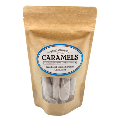 Traditional Vanilla Gourmet Caramel Bag | Authentic Vanilla Flavor | Soft & Chewy Sweet Treat | Buttery Goodness | Perfect For Sweet Tooths | Nebraska Caramels | 3 Pack | Shipping Included