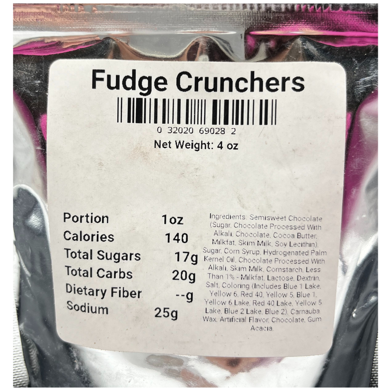 Freeze Dried Chocolate | Fudge Crunchers | 4 oz. Bag | Delicious, Crunchy Candy Shell | Party Favor Idea | Freeze Dried Candy | Melts In Your Mouth