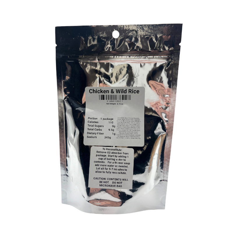 Freeze Dried Soup | Chicken & Wild Rice | 2.75 oz | Homemade Soup Mix | Only Needs Water | Low Sodium | Easy-To-Make | 3 Pack | Shipping Included