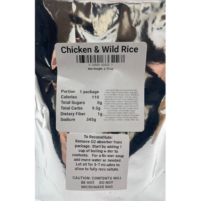 Freeze Dried Soup | Chicken & Wild Rice | 2.75 oz | Authentic Soup Mix | Add Water | Wholesome Cup Of Soup | Easy-To-Make | 6 Pack | Shipping Included