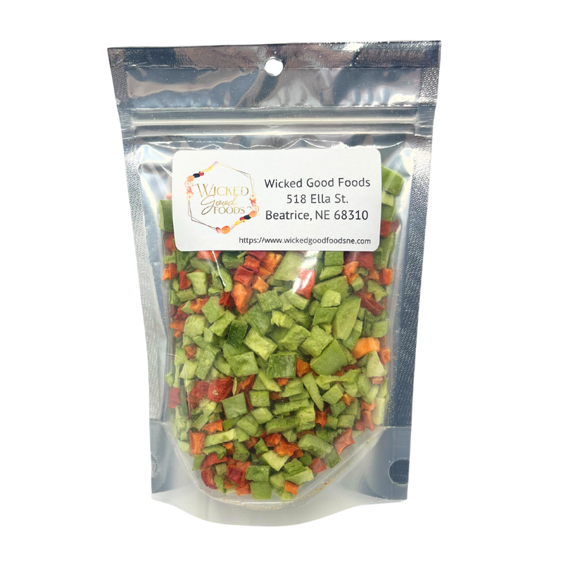 Freeze Dried Veggies | Bell Pepper Medley | Multi-Colored | 1.5 oz. Resealable Bag | Perfect Casserole, Soup, Or Salad Additive | All Natural