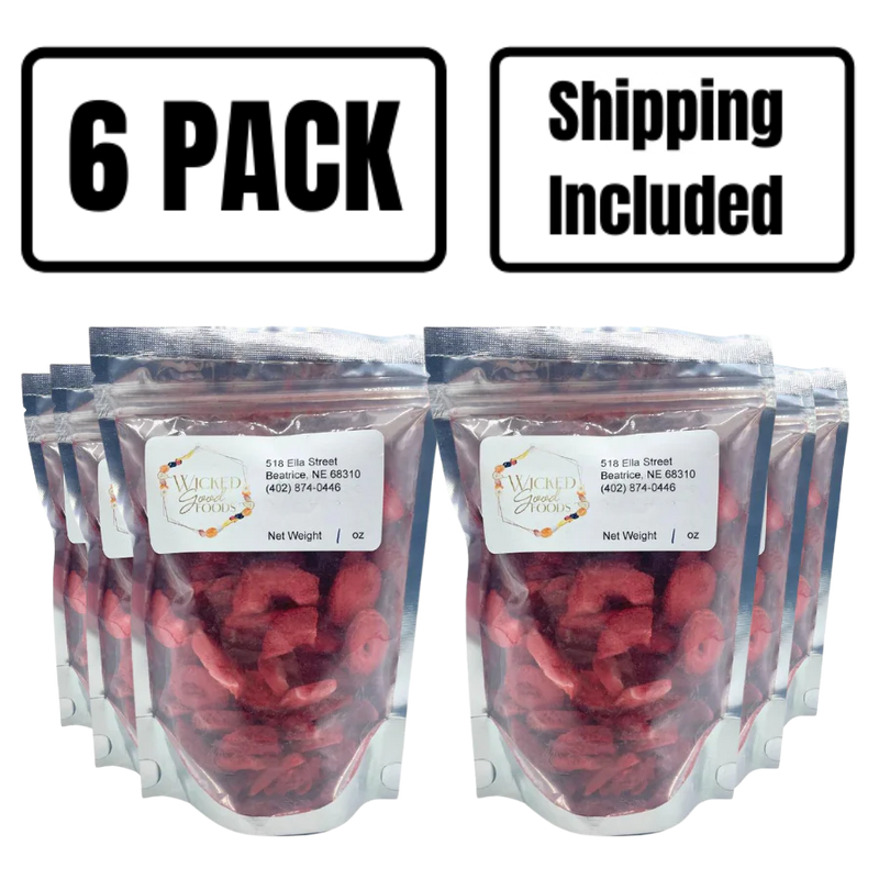 Freeze Dried Strawberries | 1 oz. Bag | Optimal Amount Of Nutrients | Light Crisp Snack | Healthy | Perfect For Car Rides | 6 Pack | Shipping Included