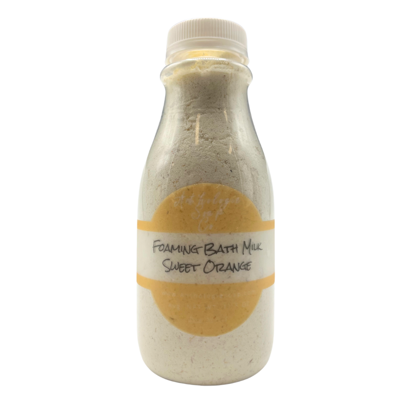 Foaming Milk Bath | Sweet Orange | All Natural Hand Crafted Milk Bath | Soothing and Relaxing | Skin Care | 12 oz. Bottle | Daily Hydration | Refreshing Orange Scent | Leaves Skin Glowing