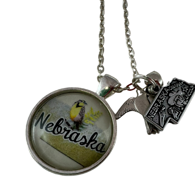 Nebraska Necklace Meadowlark Tan