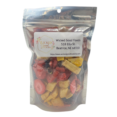 Freeze Dried Tropical Fruit | 2.25 oz. | Blend Of Strawberries, Mango, Pineapple, & Berries | Long-Lasting Freshness | 2 Pack | Shipping Included