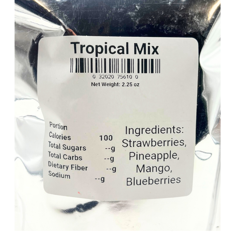 Freeze Dried Tropical Fruit | 2.25 oz. | Blend Of Strawberries, Mango, Pineapple, & Berries | Long-Lasting Freshness | 2 Pack | Shipping Included