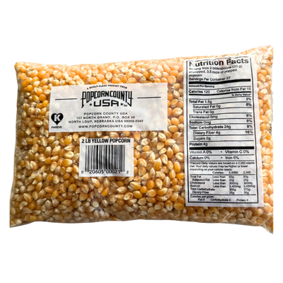 All Natural Yellow Un-Popped Popcorn | Non GMO & Gluten Free Snack | Perfect Movie Night Snack | Popcorn County USA | 2 lb bag | 10 Pack | Shipping Included
