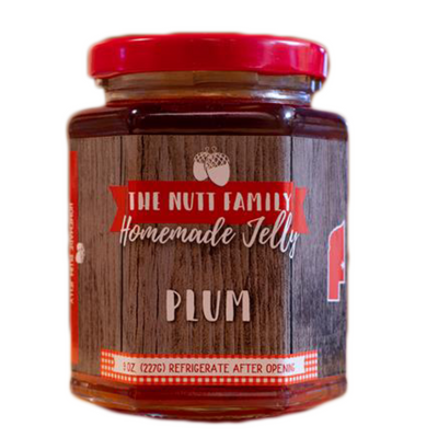 Plum Jelly | 9 oz. Jar | Fresh Fruit Spread | Nebraska Made Jelly | Great on Toast, Bagels, and Muffins | Burst of Fruity, Sweet Flavor | Made with Fresh Plums | Top Seller | Hand Stirred
