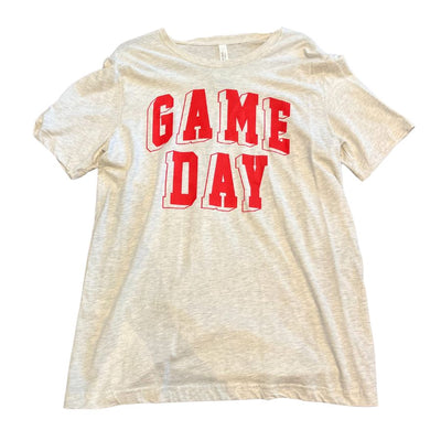 Game Day T-Shirt | Cream Color | Cute & Simple T-Shirt For Games | Soft & Loose Fit | Show Your Love For Nebraska | Gameday Outfit