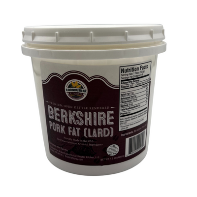Pork Fat | Berkshire Lard | 1.5 lb. Tub | Keto and Paleo Diet Safe | 2 Year Shelf Life | No Preservatives | No Artificial Ingredients | Perfect for Cooking and Baking | 1.5 lb. Tub