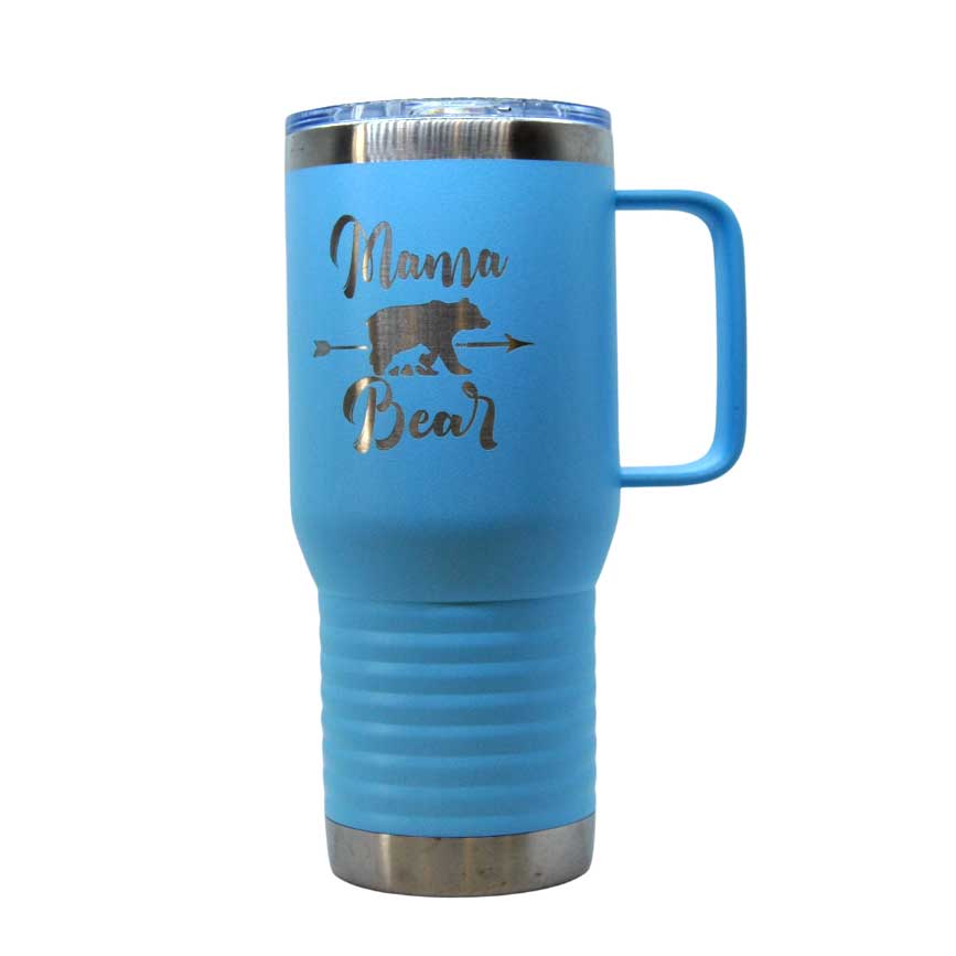 Stainless Steel Cup with Handle | 20 oz | Multiple Colors | Customizable