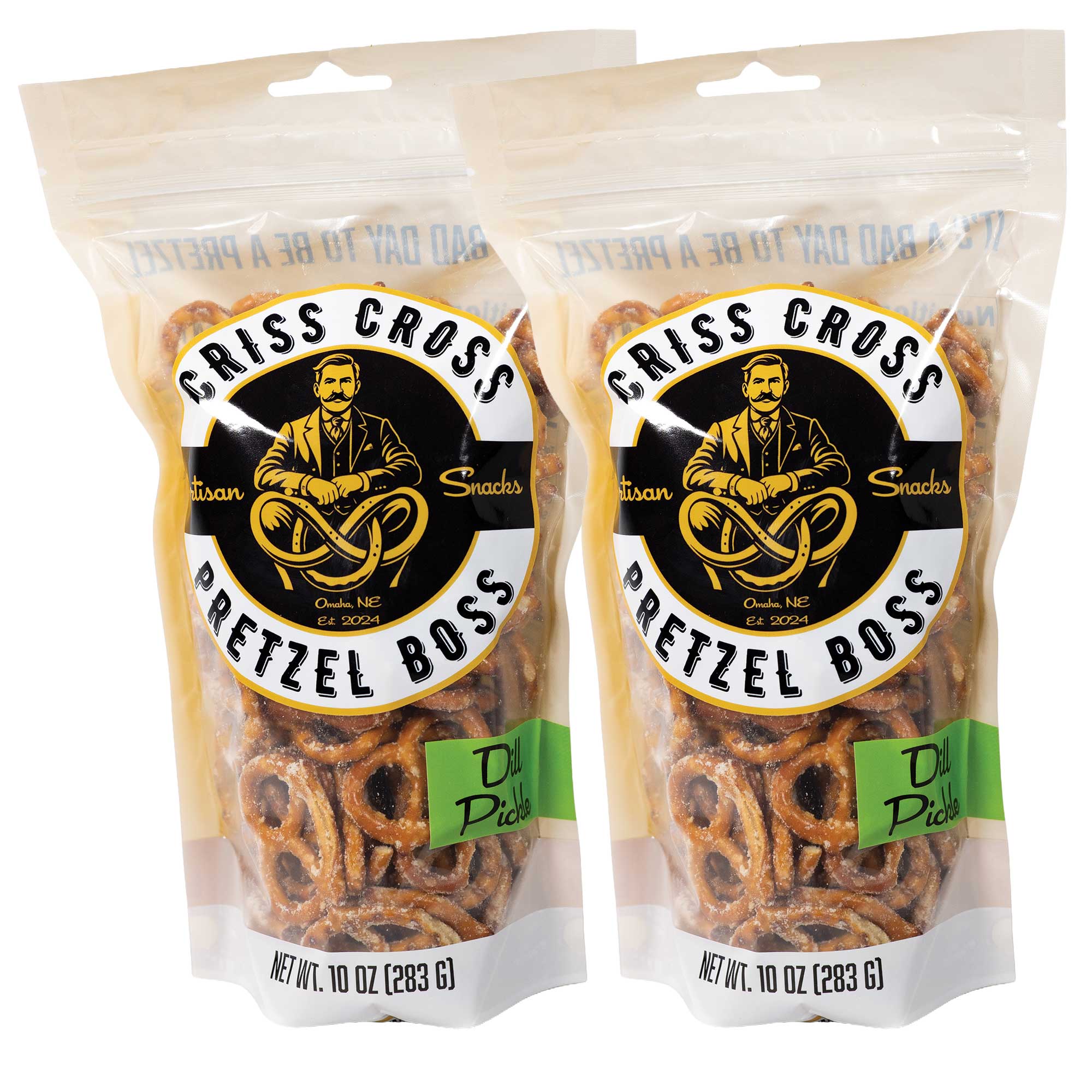 チンクルアソート Dill Pickle Flavored Pretzels | Pack of 2 | 10 oz | Criss Cross