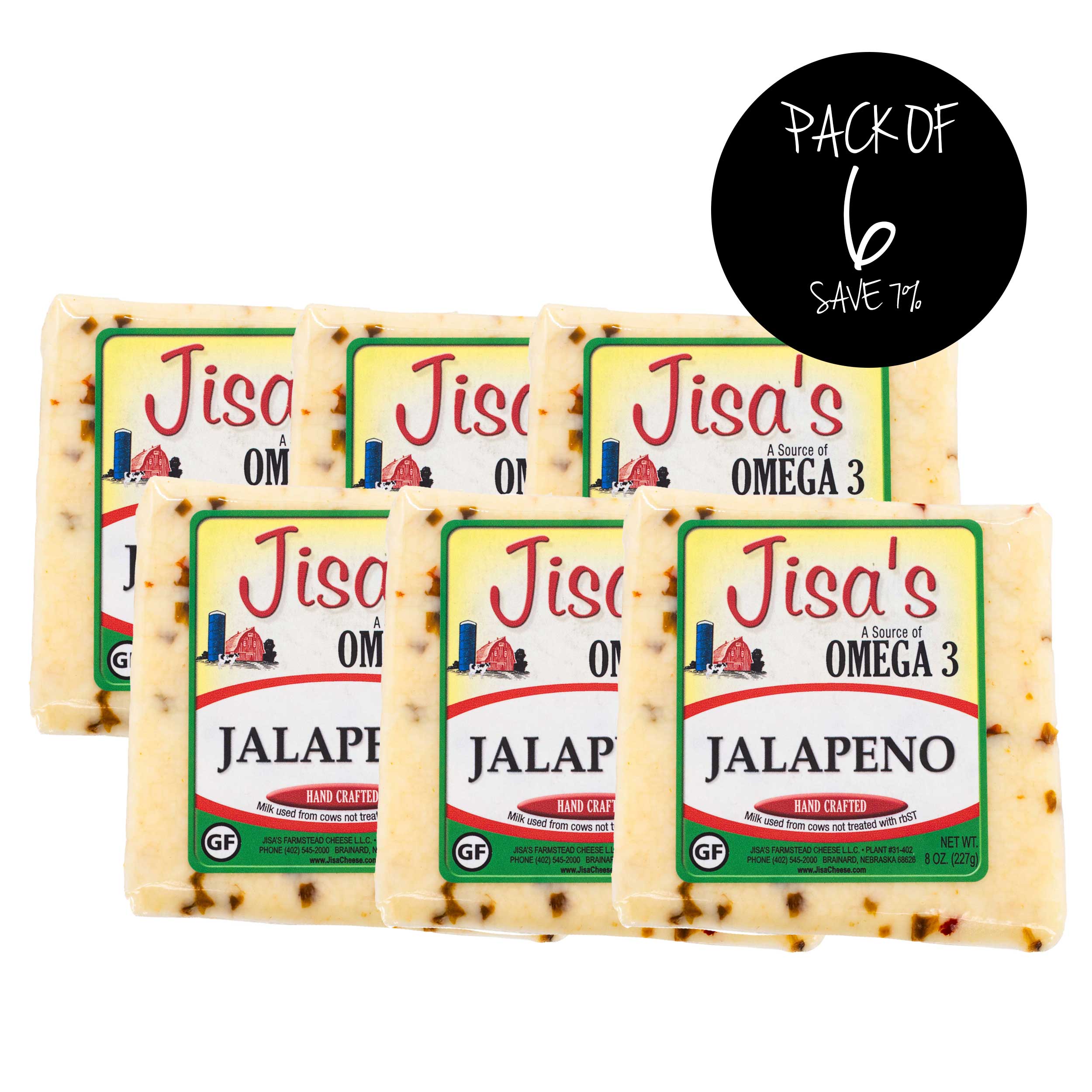 cheeseページ Jalapeno Artisan Cheese Block | Pack of 6 | 8 oz | Jisa's