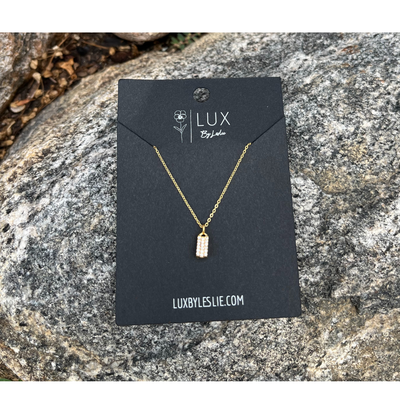 Gold Filled Crystal Drop Necklace | Made From Cubic Zirconia | Layers You'll Love | Multiple Colors
