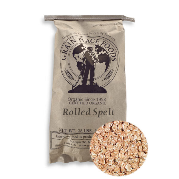 Rolled Spelt | 25 lb. Bag | Shipping Included | Sweet Taste | Add To Soups & Casseroles | Protein, Fiber, & Vitamins | Elevate Your Diet | Organic