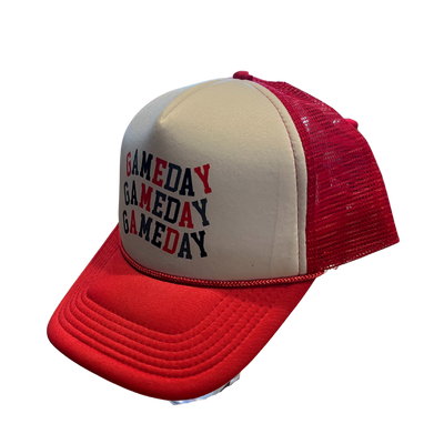 Gameday Gameday Gameday | Hat | Red Mesh And Beak | Perfect Hat For Nebraska Fans | Cute Nebraska Hat | Perfect For Tailgates, BBQs, or Games