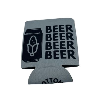 Printed Can Koozie | Beer Beer Beer Inspired Design | Corn Feature | Multiple Color Options | Collapsible Foam Can Cooler