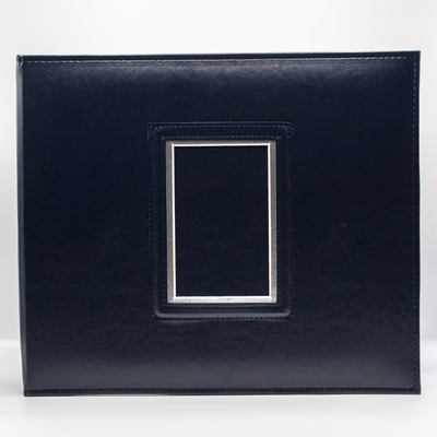 Front view of Navy colored Award Keeper Album Kit on white background.