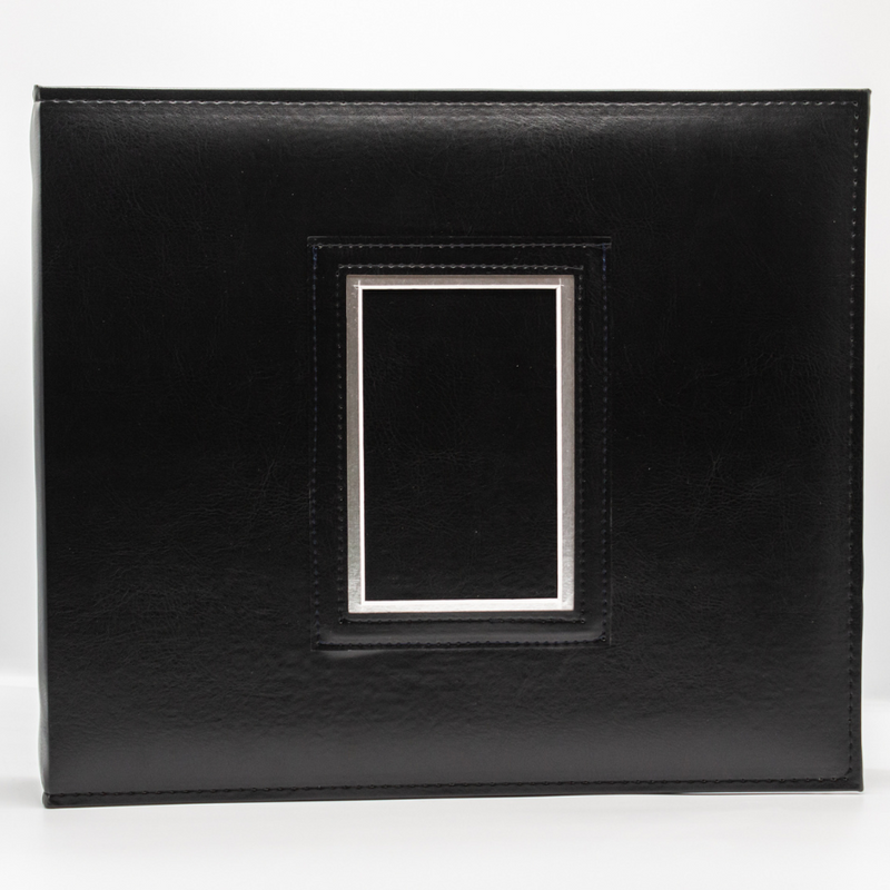Front view of Black colored Award Keeper Album Kit on white background.
