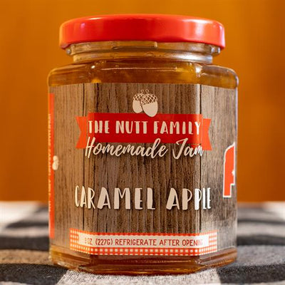 Caramel Apple Jam | 9 oz. Jar | Fruit Spread | Pairs Well With Toast, Biscuits, and Bagels | Tastes Like Freshly-Baked Apple Pie | Hand-Stirred | Nebraska Jelly | Try Over Ice Cream | Locally Grown Fruit | Freshest Jelly On The Market | Authentic Taste