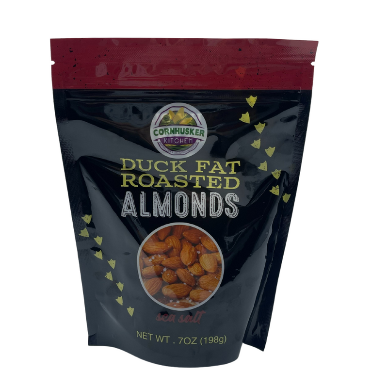 Roasted Almonds | Duck Fat & Sea Salt Coating | 7 oz. Bag | USA Made | Fiber Filled Snack | Healthy Fats | All Natural Duck Fat | Healthy Snack