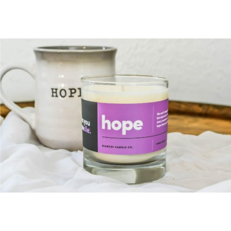 Yes You Candle | 9.5 oz. | HOPE | Rich Base of Vanilla, Musk, and Sandalwood | Hints of Jasmine, Lavender, and Orange | All-Natural Soy Wax | Makes For A Perfect Inspirational Gift | Long-Lasting | When Empty, Use As Cocktail Glass | Nebraska Candle