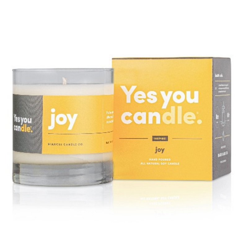 Yes You Candle | 9.5 oz. | JOY | Perfect Blend of Ripe, Tangy Grapefruit and Mangosteen | Sweet Hint of Peach | 100% Soy Candle | Nebraska Candle | Long-Lasting Wick | Jar Doubles as Cocktail Glass