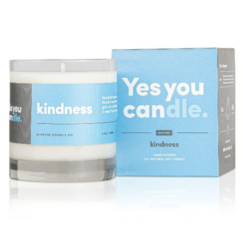 Yes You Candle | 9.5 oz. | KINDNESS | Bergamot, Eucalyptus, Citrus, and Lavender | Hints of Floral Aromas | Long-Lasting Wick | Nebraska Made | All-Natural | Jar Doubles as Cocktail Glass