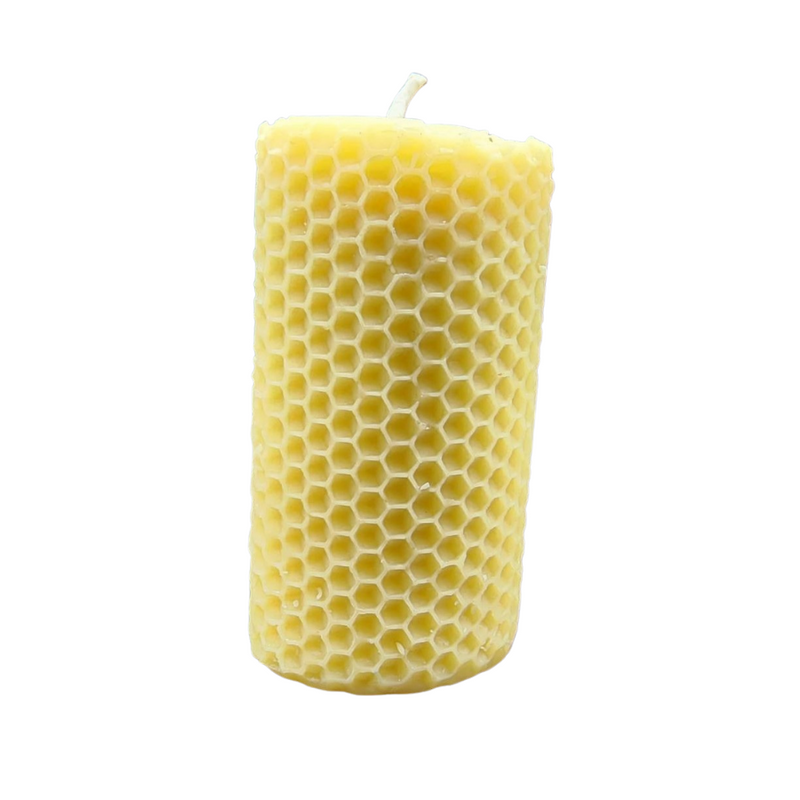 Bees Wax Candle | 6 oz. | Honeycomb | Hand Poured | All-Natural Candle | Clean, Soot-Free Burning | 100% Pure Beeswax | Subtle Honey Scent | Beautiful Honeycomb Pattern | Locally Sourced Beeswax | Creates A Cozy, Comforting Atmosphere
