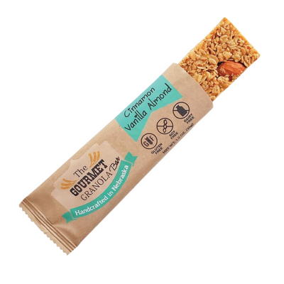 Cinnamon Vanilla Almond Granola Bars | 6 Pack | Perfect Mid Morning Or Afternoon Snack | Soft and Chewy | Single Granola Bar | Nebraska Granola | Gluten, Dairy, & Soy Free