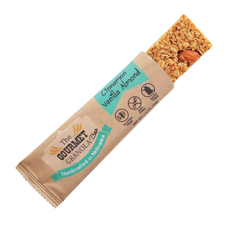 Cinnamon Vanilla Almond Granola Bar | Single Bar | Soft & Chewy Granola Bar | Perfect Mid Morning Or Afternoon Snack | On The Go Approved | Gluten, Dairy, & Soy Free