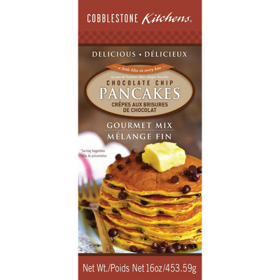 Chocolate Chip Pancake Mix | 16 oz. | Perfect Breakfast Meal | Fluffy and Soft Pancakes | Rich, Chocolate Flavor | Pairs Well With Syrup, Whip Cream, And Any Other Topping | Easy to Make | Restaurant Quality | Comfort Breakfast | Made in Nebraska