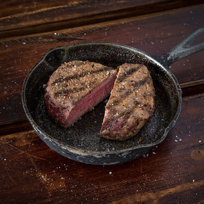 Premium Elegance Beef Package | 8 oz. Filet Mignon and 1/3 lb. Patties | Shipping Included | Most Prized Cut Of Steak | Patties Produced From Blend Of Natural Angus & Wagyu Beef | Rich, Flavorful, & Tender Meat Package | Seasoning Of Your Choice Included