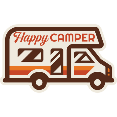 Happy Camper | Weather Resistant Sticker