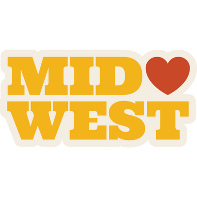 Midwest Magnet | HEARTLandia Magnet | Midwest Love | Stick On Windows, Water Bottles, & More | Fun & Cute Nebraska Magnet | Dishwasher Safe