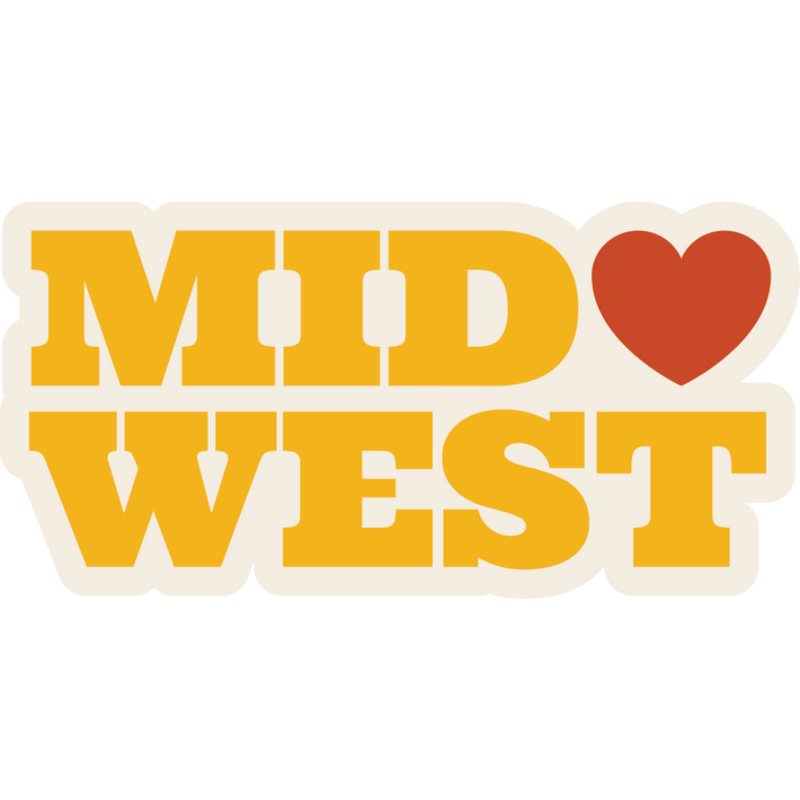 Midwest Magnet | HEARTLandia Magnet | Midwest Love | Stick On Windows, Water Bottles, & More | Fun & Cute Nebraska Magnet | Dishwasher Safe