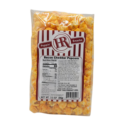 Bacon Cheddar Popcorn | Made in Small Batches | Party Popcorn | Bacon Lovers | Ready To Eat | Popped Popcorn Snack | Movie Night Essential | Savory Snack